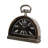 Roman Numeral Metal Electric Tabletop Clock in Black/Brown