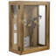 Vitrine murale en bois d'acacia avec panneau de liège