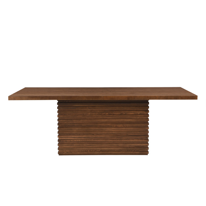 Liora Modern Minimalist Solid Wood Rectangular Dining Table, Walnut, 84''Wx40''Dx30''H