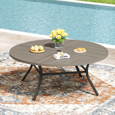 60" Round Metal Patio Dining Table