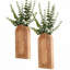 Ensemble de 2 vases muraux en bois, décor de jardinière murale pour entrée, couloir ou salon, naturel-551766425