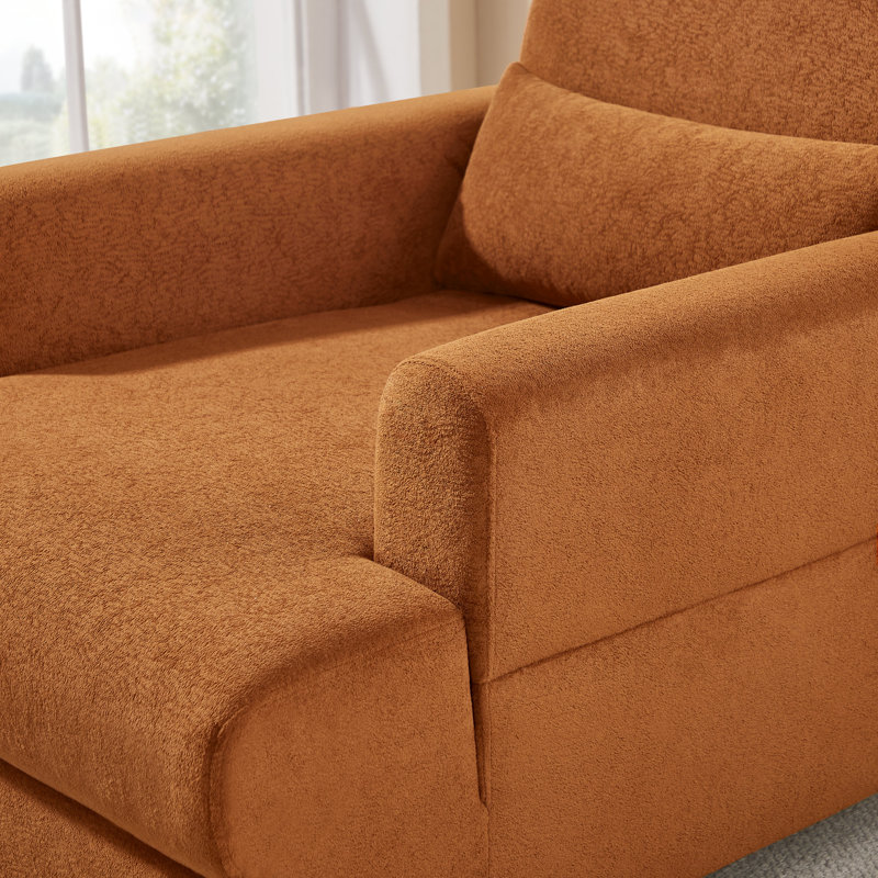 36‘’ Modern Upholstered Indoor Chaise Lounge, Curry