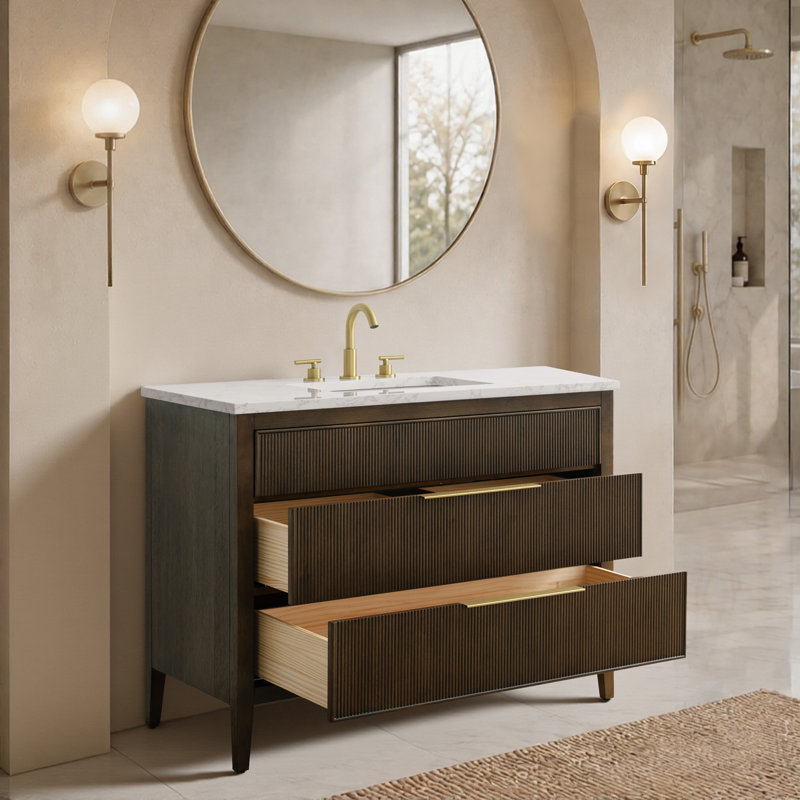 Emma 42" W Single Vanity, Chestnut Brown