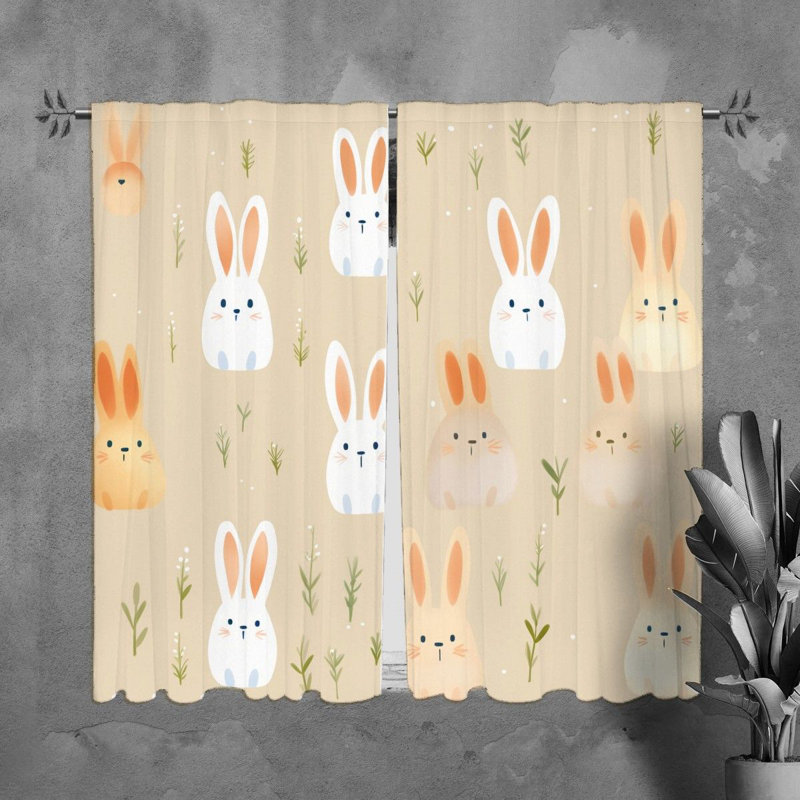 Rideaux Bunny rideaux animaux brun / blanc, L 40 po x L 82 po