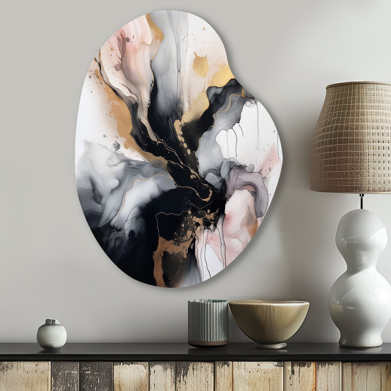 Holladay - Décoration murale abstraite en forme de poire en marbre, H 30 po x l 22 po