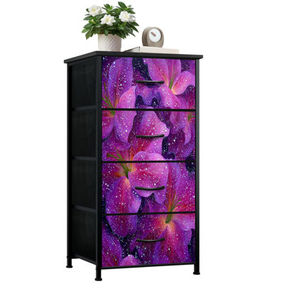 Commode pour chambre à coucher avec 4 tiroirs de rangement Elegance