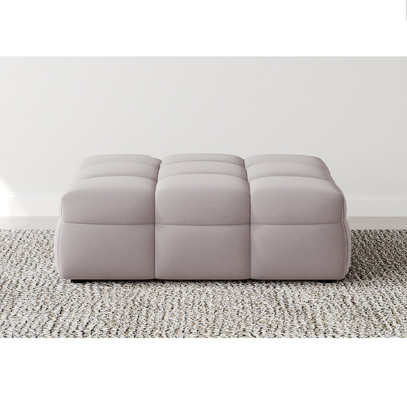 Elmfield 100cm Wide Square Solid Colour Cocktail Ottoman, Taupe