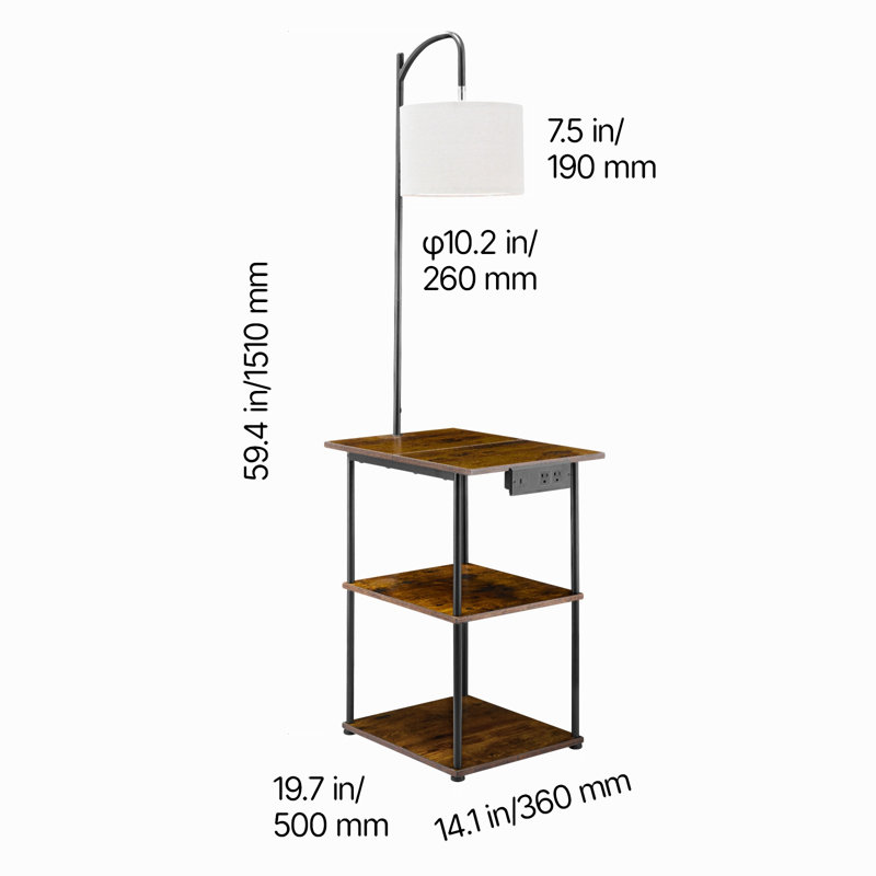 Lampe sur pied en bois naturel