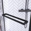 Porte de douche de coin semi-sans cadre avec porte-serviettes et verre trempé transparent l 36 po x P 36 po x H 72 po-116500250