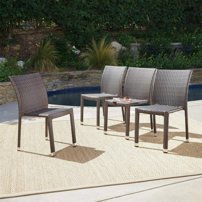 Chaise LARACHE en aluminium sans accoudoirs en rotin