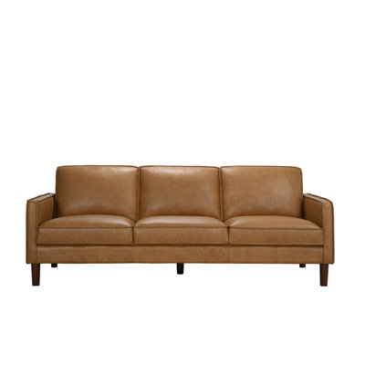 Soria Top-Grain Leather Sofa, Brown