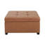 Repose-pieds capitonné en similicuir CARLSBAD, brun cognac