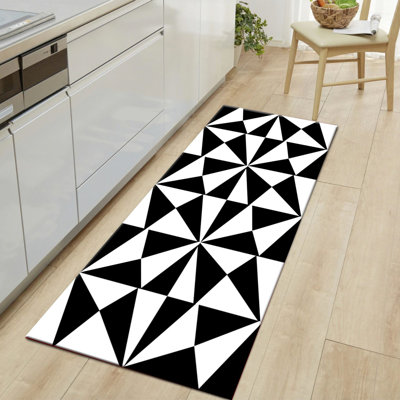 Tapis noir / blanc en jute tissé à la machine Osterdock
