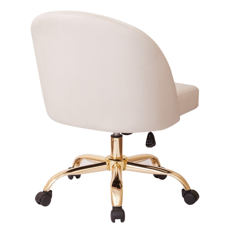 Layton Mid-Back Oyster Pearl Velvet Swivel Task Chair