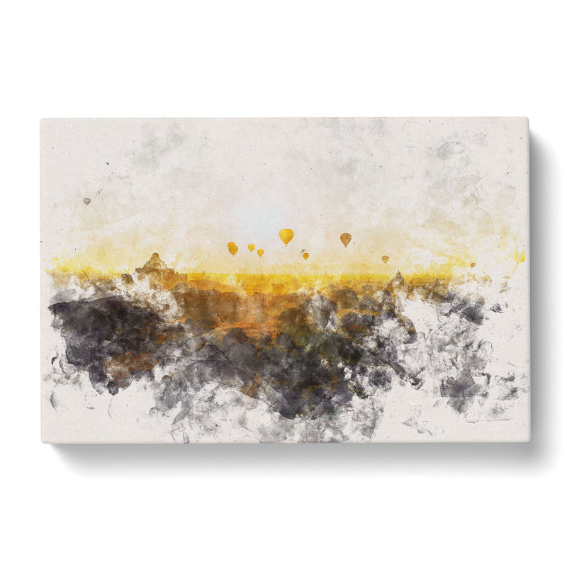 Hot Air Balloons Over Bagan In Myanmar - Wrapped Canvas Print, 50cm H x 76cm W x 3cm D