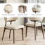 Chaise de salle à manger moderne en similicuir, chaises de cuisine en bois massif avec siège et dossier rembourrés pour la salle à manger, conception confortable en beige, pieds bruns (ensemble de 6)-101027940-105060883-113433624