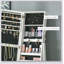 Floor Standing Jewellery Cabinet With LED Light, Lockable Organizer, Full-Length Mirror, And 4 Adjustable Angles, White-28527159