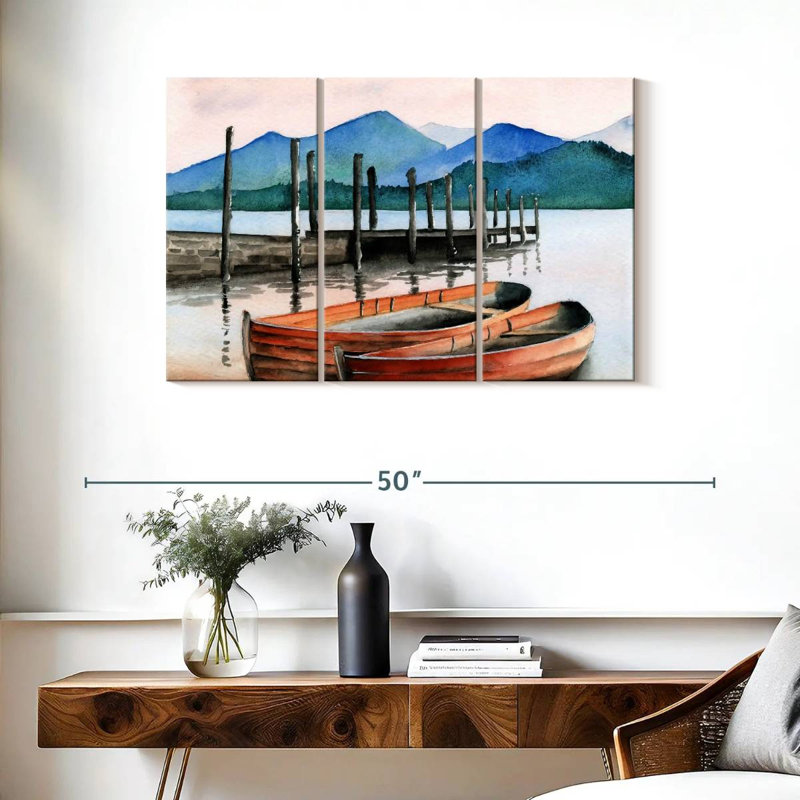 Mehar Boats Ashore, 24" H x 38" W
