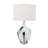 Jasmane Glass Abstract White Accent Lamp with Blue Drip Splatter Design