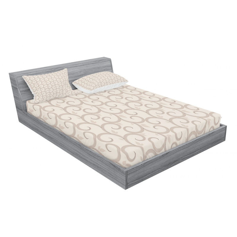 Microfiber Damask Sheet Set, Queen Sheet Set with Fitted Sheet