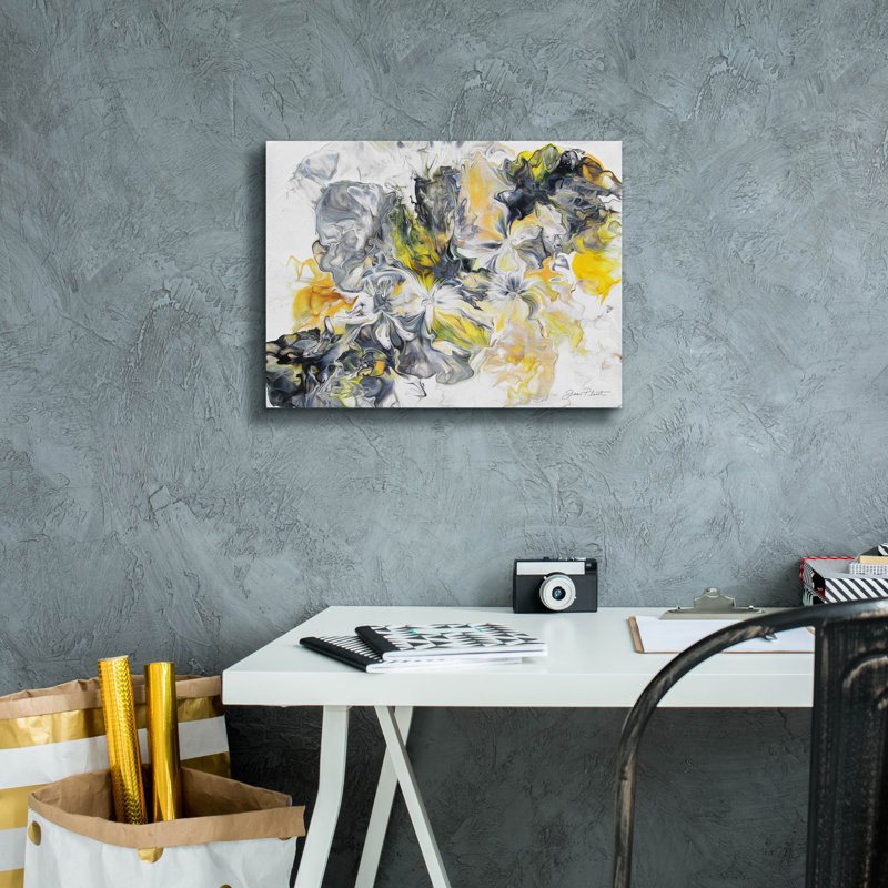 Toile épique Graffiti «Abstract Pouring S» par Jean Plout, 16 po x 12 po, H 12 po x l 16 po