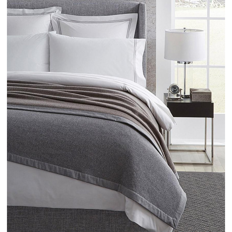 Nerino Hand Woven Blanket, King , Gray/Walnut