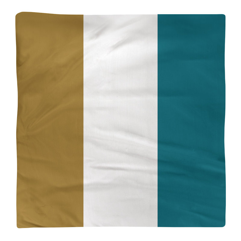 Cotton Striped Square Napkin, Gold/White/Teal
