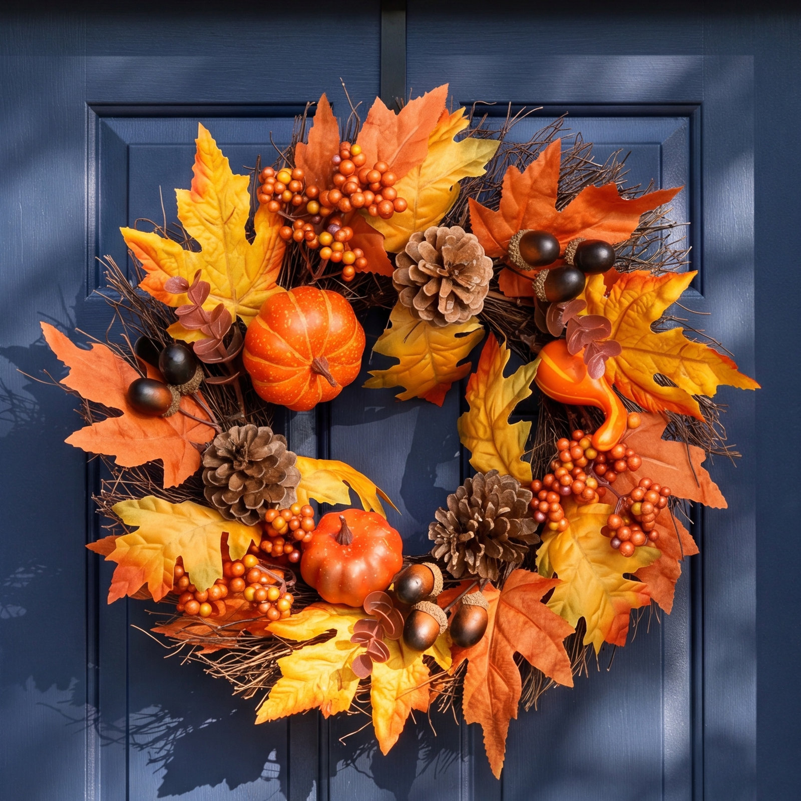 Pumpkin Wreath, 16"