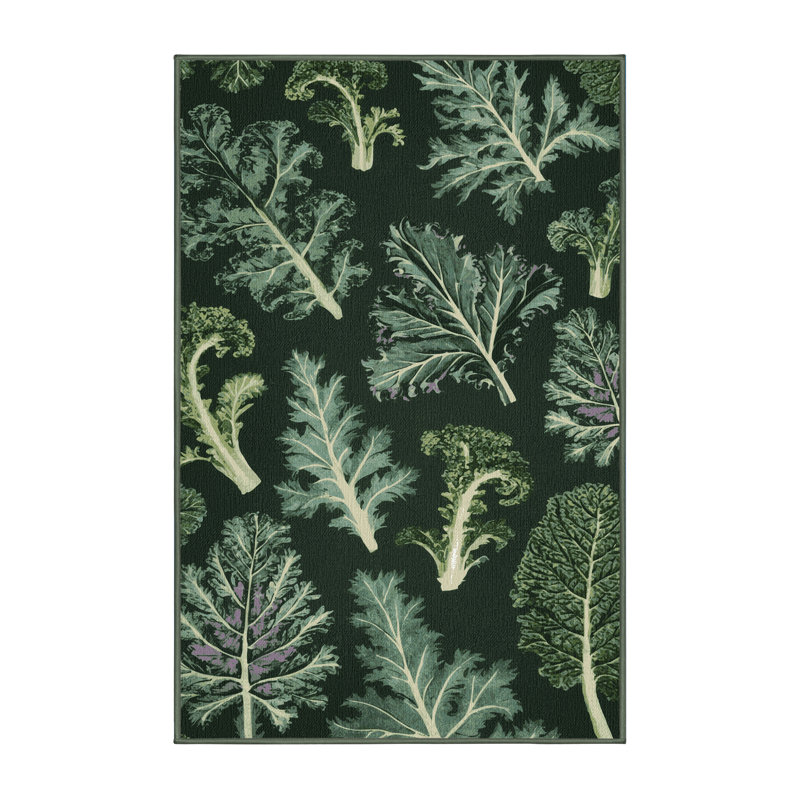  Tapis lavable Kale Brassica oleracées, Rectangulaire 3 pi x 5 pi