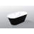 59" Acrylic Freestanding Bathtub, Stand Alone Soaking Tub, Glossy Black Acrylic, Toe-Tap Chrome Drain, Cupc Certified-121563831