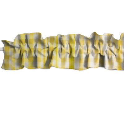 Gingham Checkered Print Sleeve Topper Window Valance