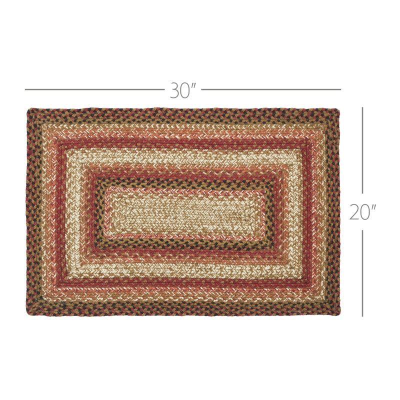 Tapis en laine / jute à motif géométrique Amadio, Rectangle 1 pi 8 po x 2 pi 6 po