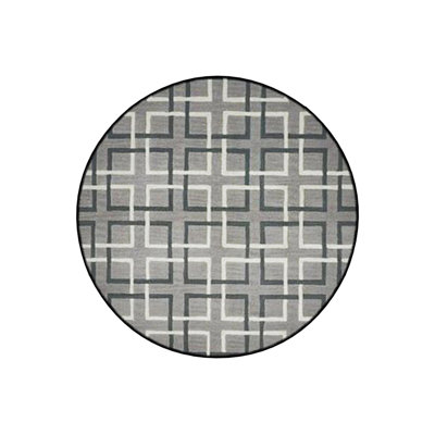 Woven Base Modern Decorative Carpet With Geometric Shape Details In Gray Tones