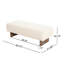 Banc rembourré beige capitonné en tissu de lin avec pieds en bois massif - Élégant et robuste