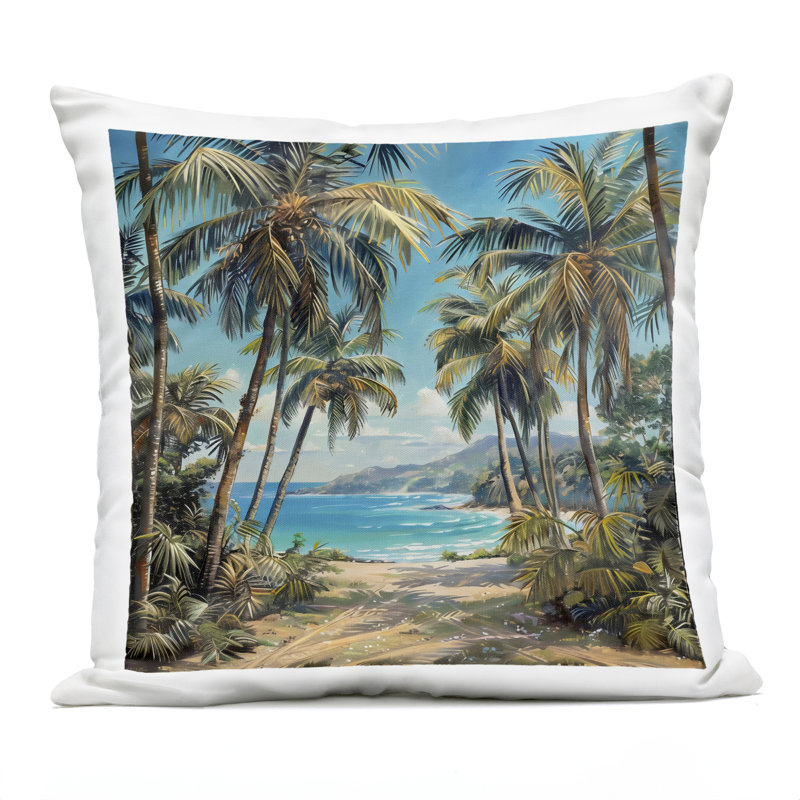 Coussin d'extérieur Sunset On The Beach, imprimé par LSR Creative Studio