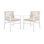 Ensemble de 2 chaises de salle à manger d'extérieur, fauteuil de patio en bois d'acacia avec dossier en corde et coussin hydrofuge, capacité de poids de 400 lb