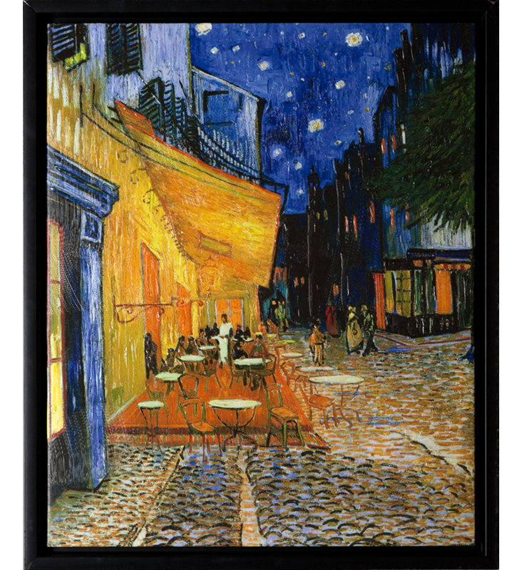 «Cafe Terrace on the Place de Forum in Arles at Night», reproduction d'art sur toile tendue encadrée