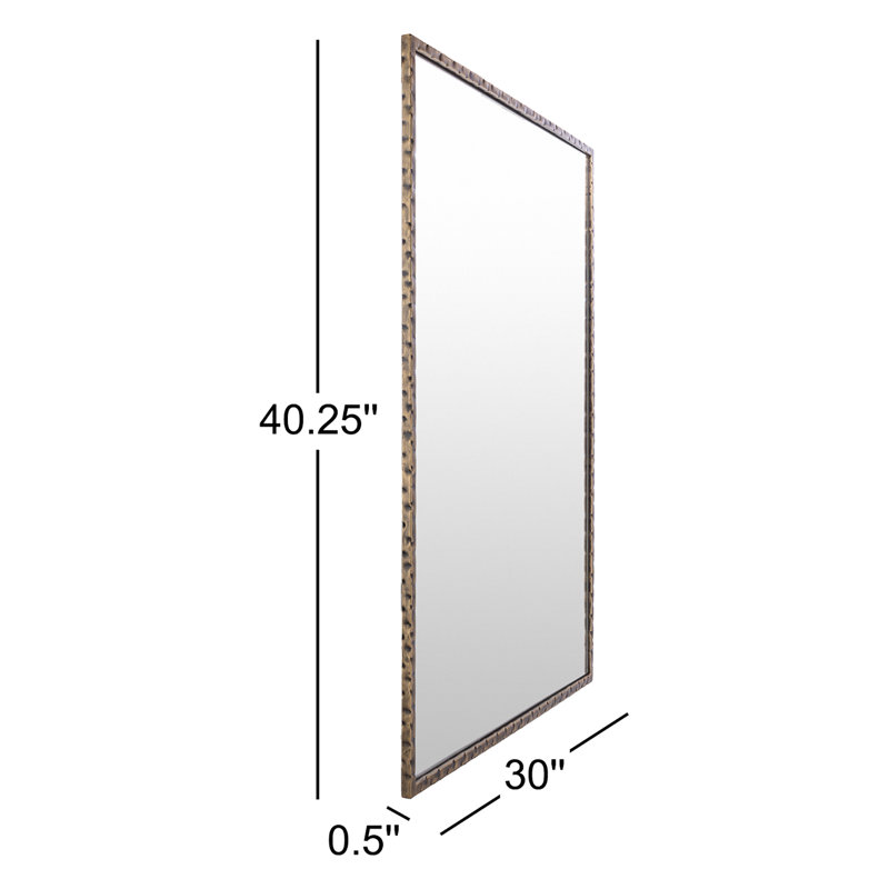 Shamar Metal Flat Wall Mirror, 40.25" x 30"