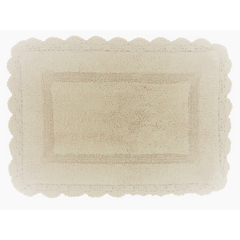 Tapis pour salle de bain en crochet, Crème, 30 x 20 pouces