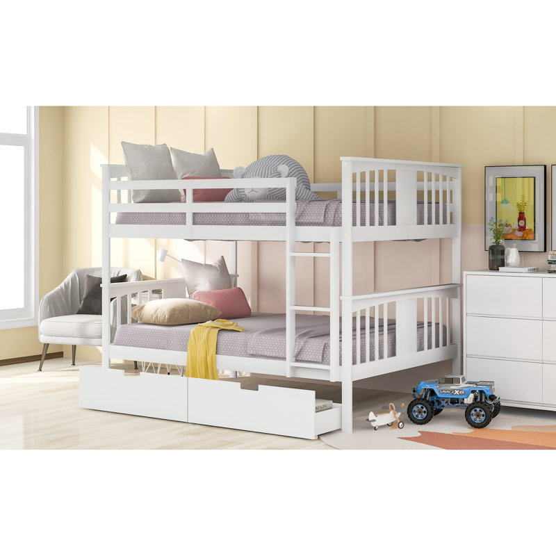 Full Over Bunk Bed, Drawers, Pine Frame, Slat Kit, Bedroom Styles