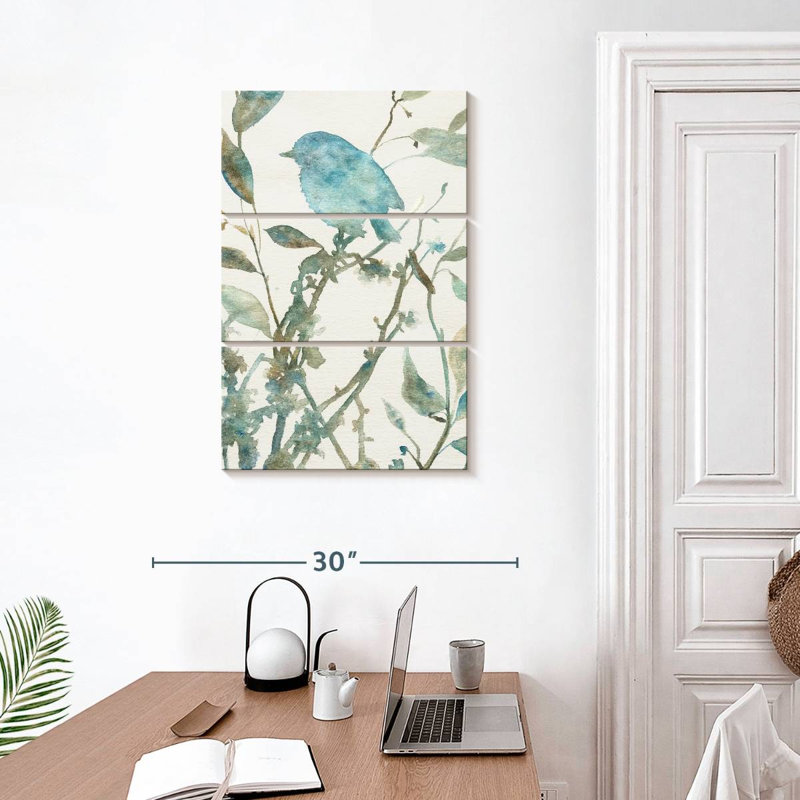 Silhouette d'oiseau bleu sarcelle Brampt II, H 32 po x l 20 po