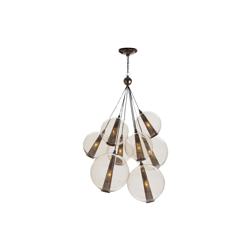 Laura Kirar 8 - Light Pendant, 51" H x 28" W x 28" D, Brown Nickel/Smoke