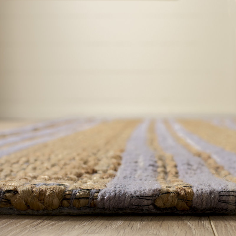 Martha Stewart 9528 Hand Tufted 40% Jute; 40% Wool; 20% Cotton Striped Rug, Rectangle 9' x 12'