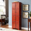 Armoire de rangement 72,4 po avec 8 portes et 4 tablettes. Cerisier. Pour le salon, la cuisine, le bureau, la poignée et la salle à manger au design charmant, finition lisse en métal rétro