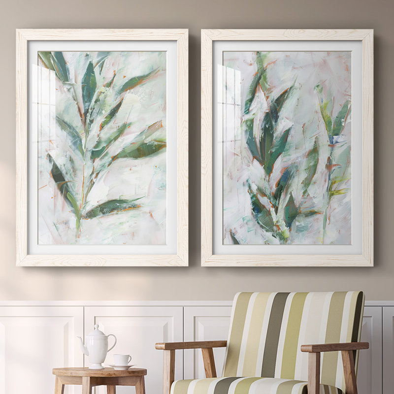 «Tropical Foliage Study I», reproduction encadrée de qualité supérieure - prête à être accrochée, Blanc