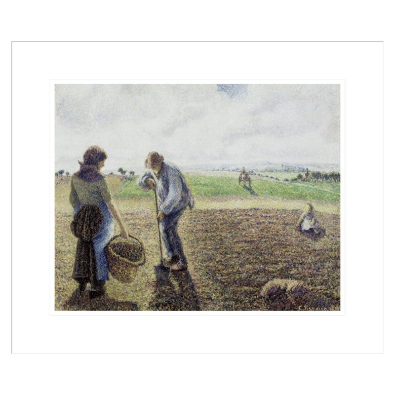 «Peasants in the Fields Eragny» par Camille Pissarro, impression giclée encadrée, H 17,75 po x l 20,86 po