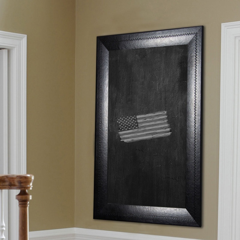 Tableau noir mural en cuir cousu, 65,75 po x 23,75 po