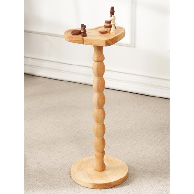 Solid Wood Heart-Shaped End Table,Pedestal Drink Table, Tall Plant Stand