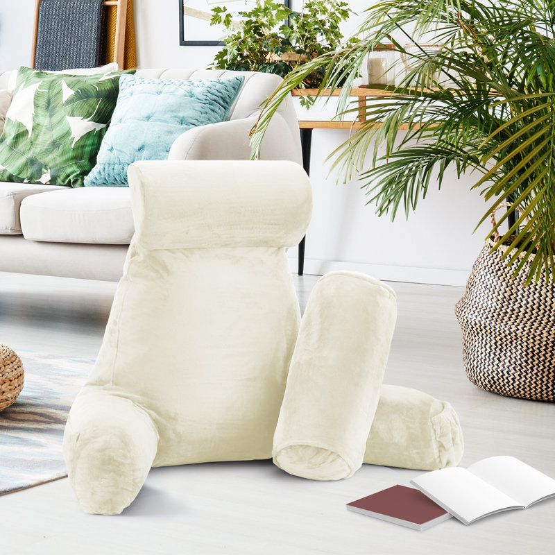 Nestl Reading Back Pillow For Reading & Bed Rest, 22" H x 36" W x 13" D, Off White