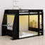 Cadre de lit superposé en bois avec bureau pour adolescent, tablettes de rangement, lumières USB et DEL-1928479237
